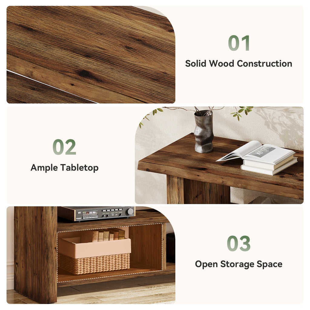 Dark Brown Solid Wood TV Stand D1997