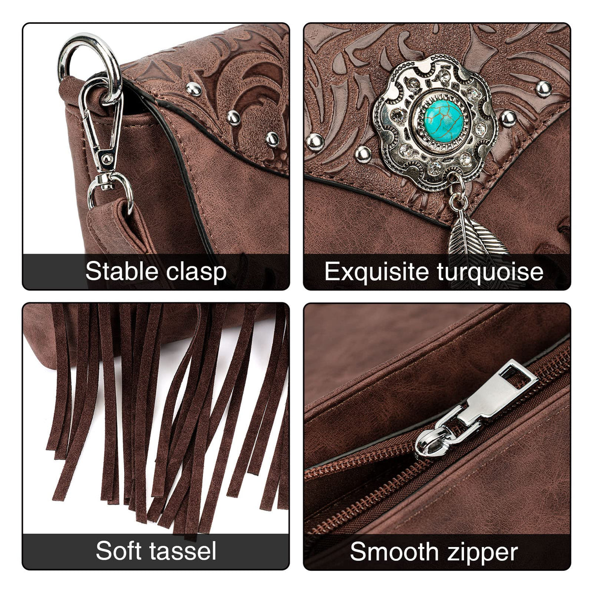 Small Turquoise Fringe Crossbody Handbag Y8124