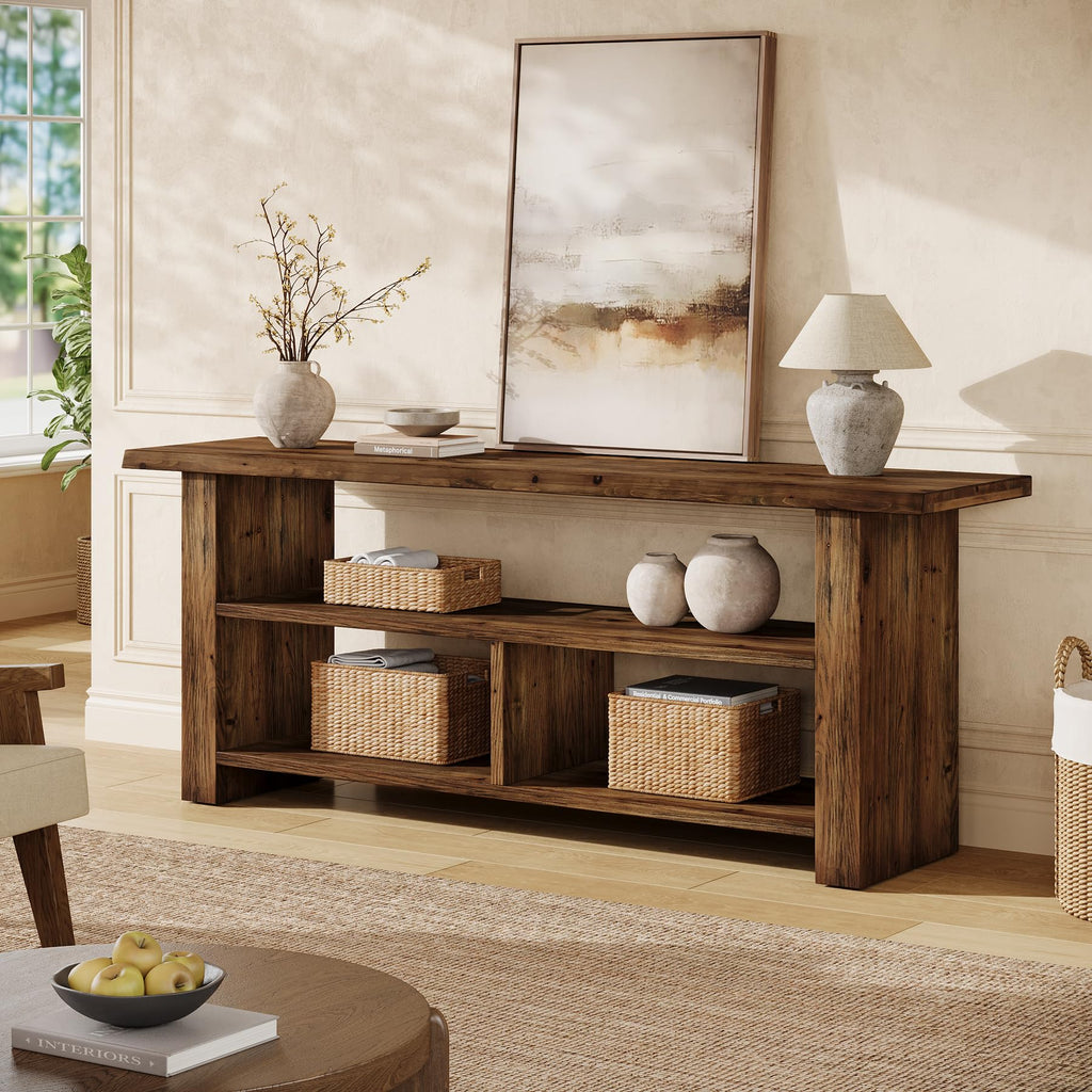 Dark Brown Solid Wood TV Stand D1997