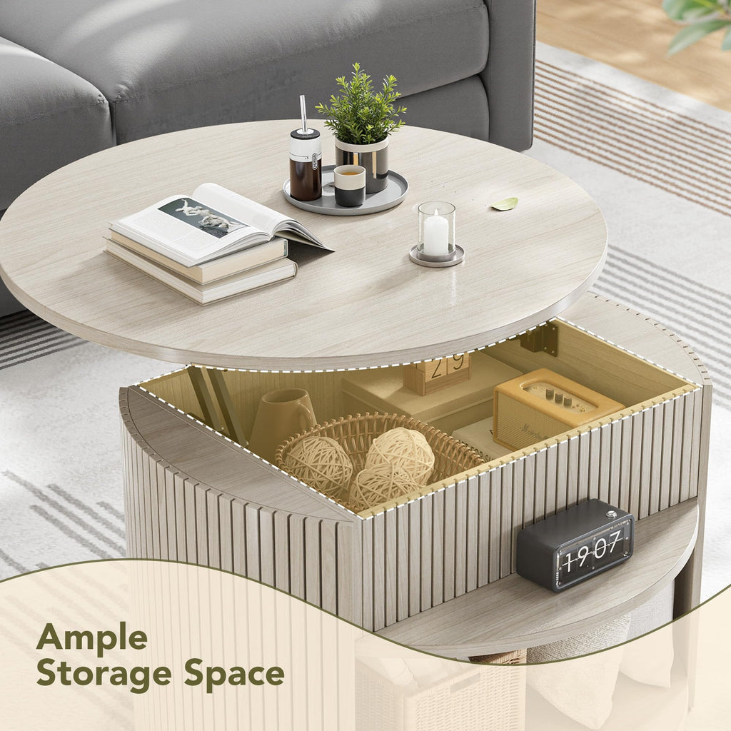 Round Lift Top Coffee Table with Storage Z25091