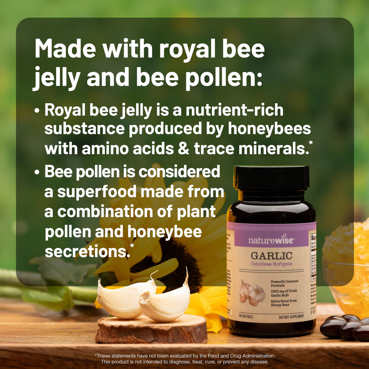 Odorless Garlic Softgels with Royal Jelly & Pollen H56838