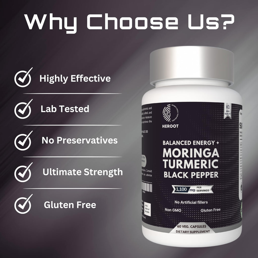 Turmeric with Black Pepper & Moringa 1000 mg, 120 Capsules Q538