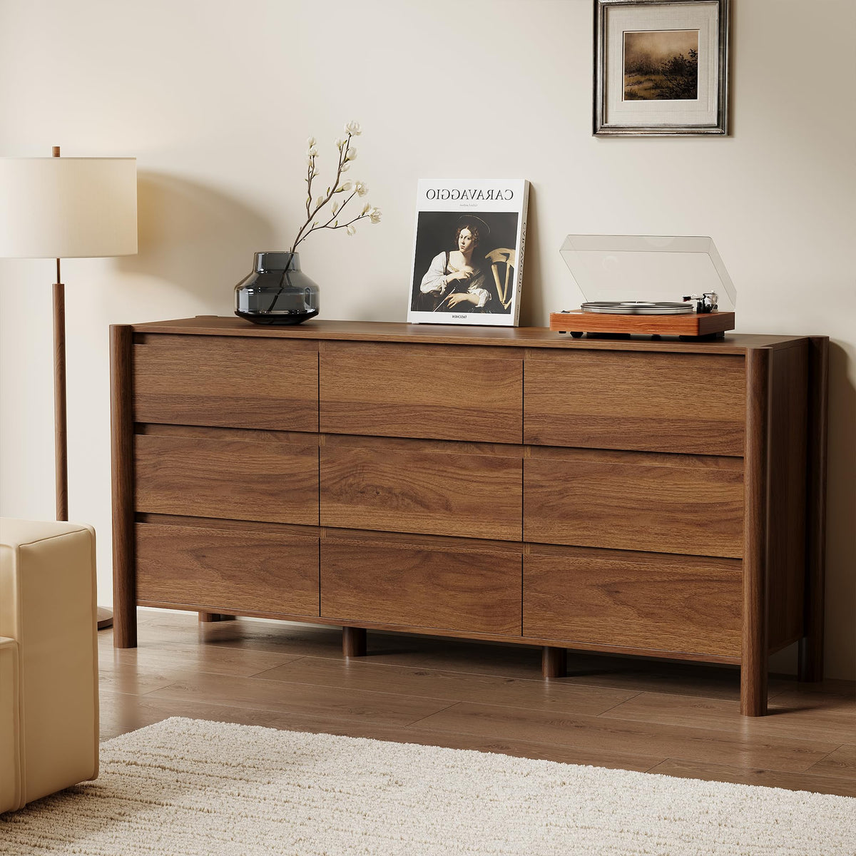 Walnut 9 Drawer Dresser K973