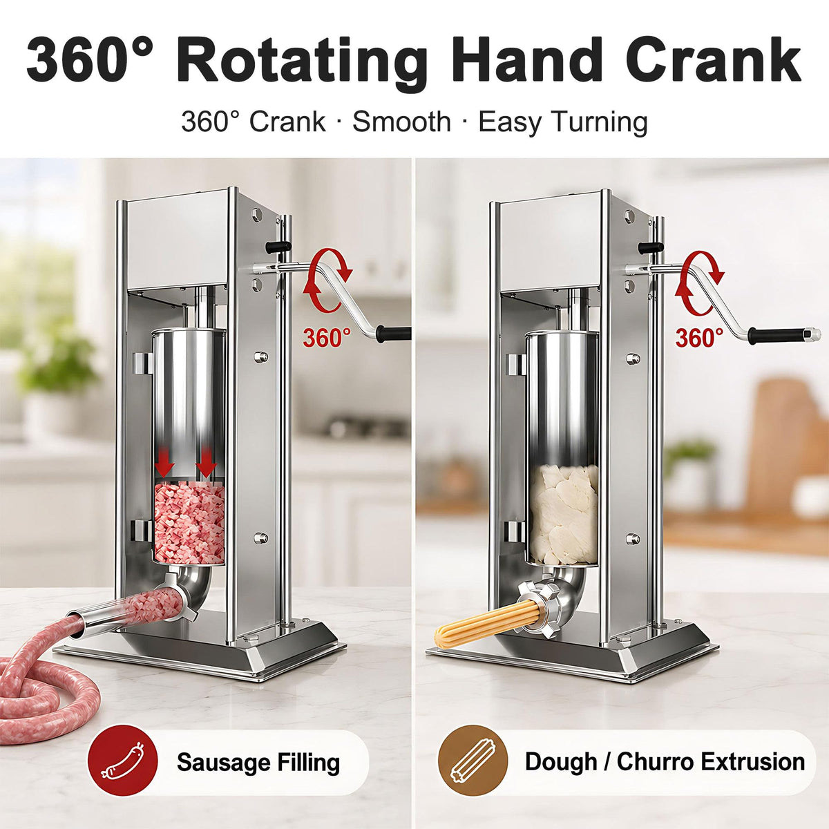 Stainless Steel Vertical Sausage Filler & Churro Press D37289