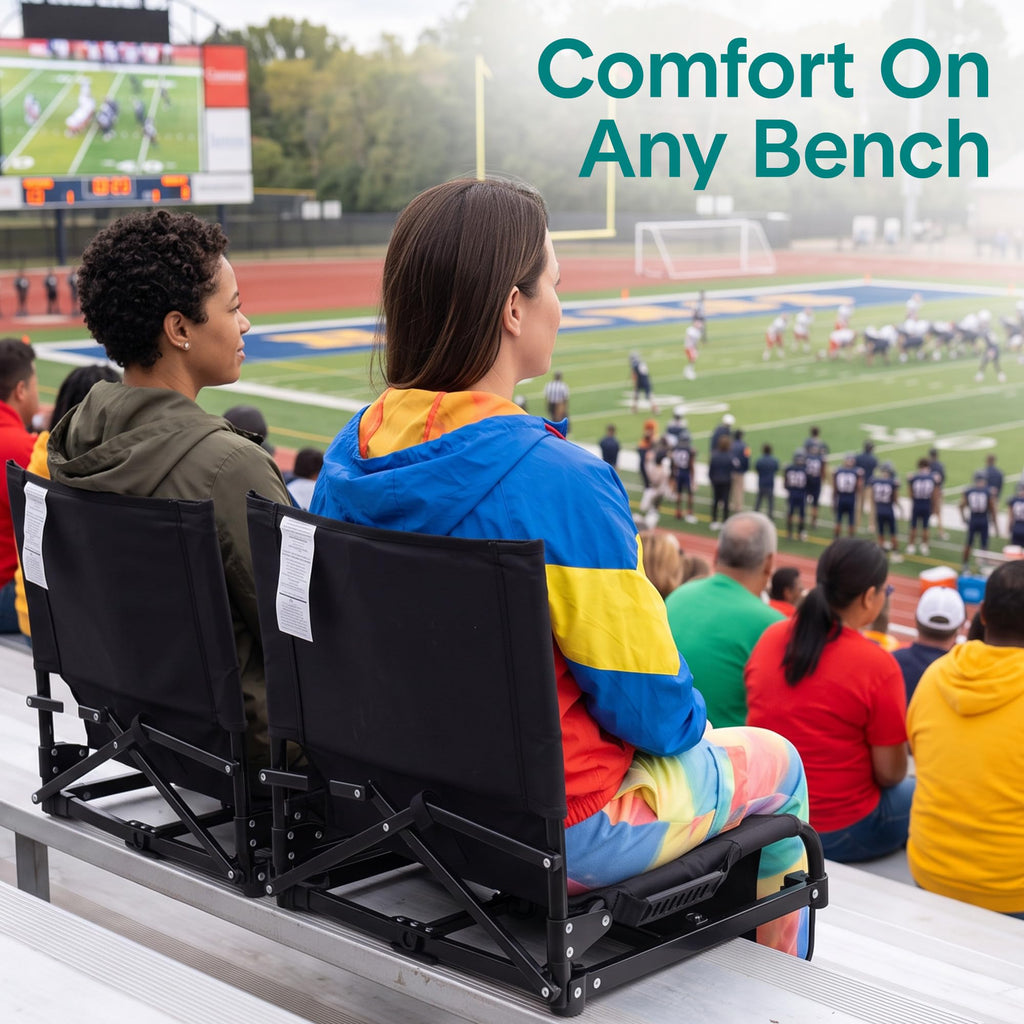 2-Pack Padded Folding Stadium Chairs with Back Support and Armrests R3696