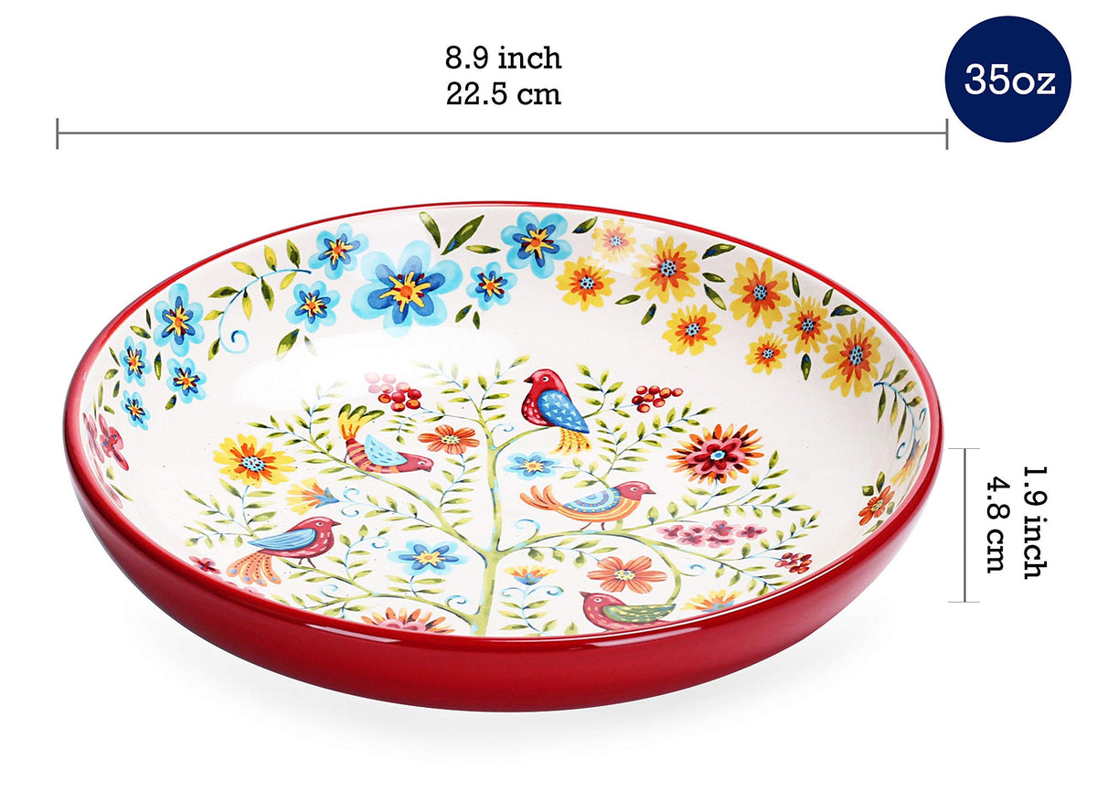 Red Ceramic 16 pcs Dinnerware Set, Service for 4 E37114