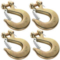 3/8 Inch Heavy Duty Forged Steel Clevis Slip Hook with Latch, 4 Pack Z52487