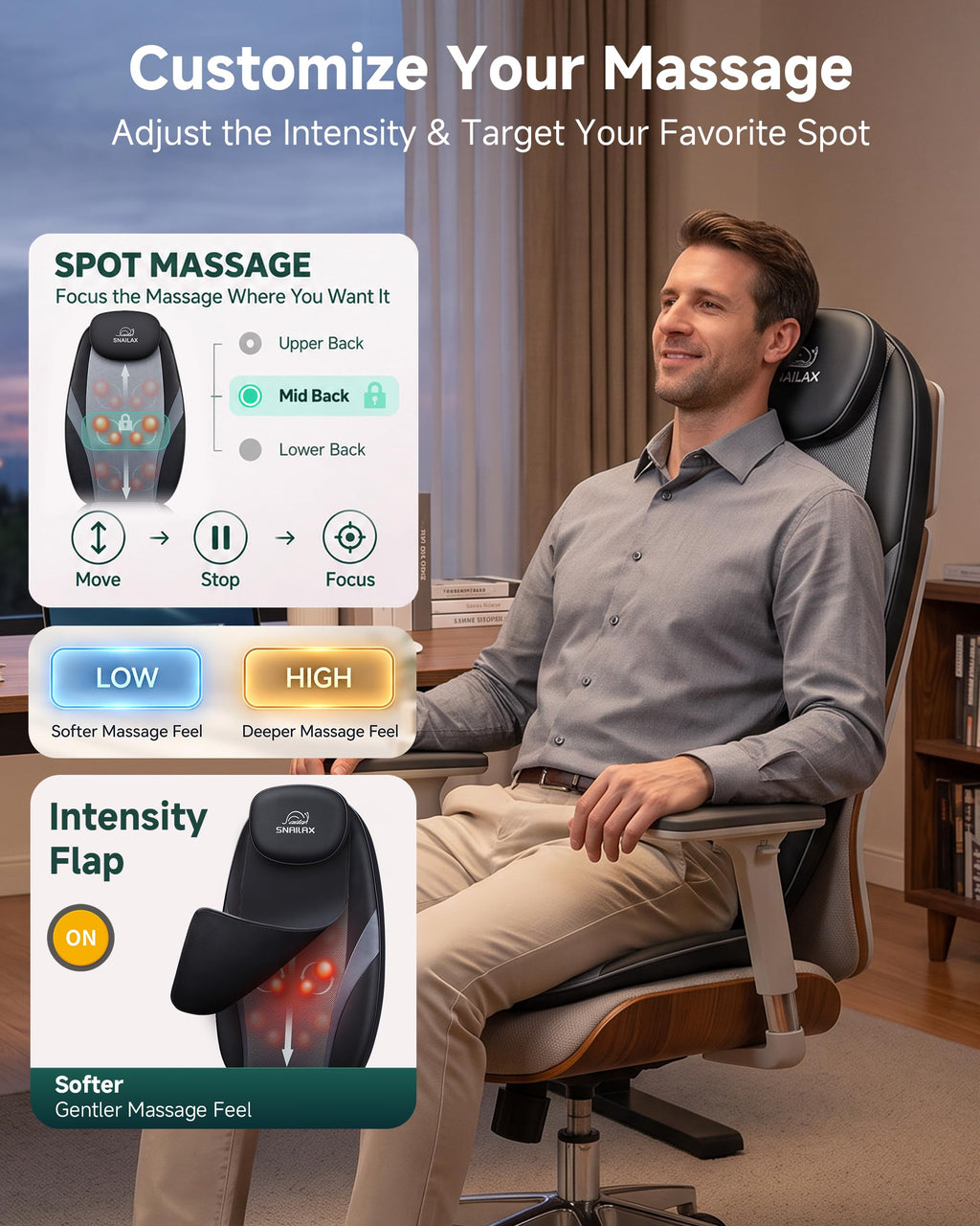 Shiatsu Back Massager with Heat N6541