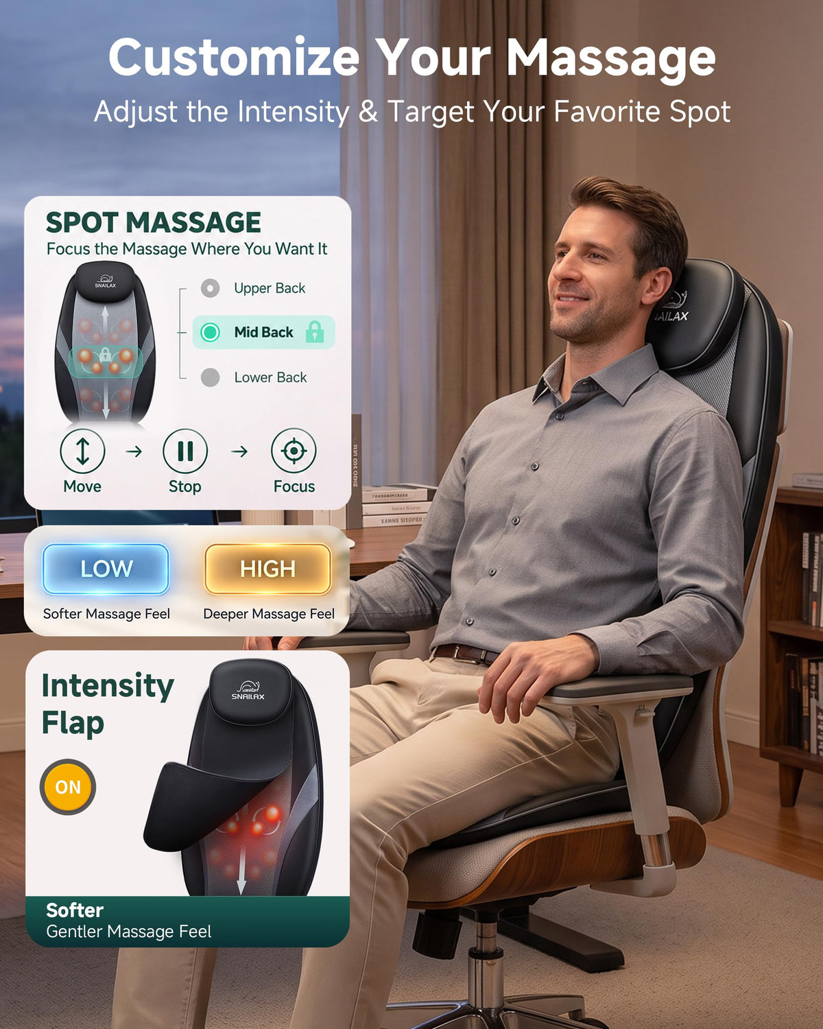 Shiatsu Back Massager with Heat N6541