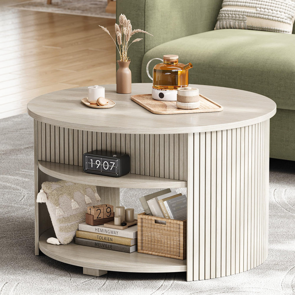 Round Lift Top Coffee Table with Storage Z25091