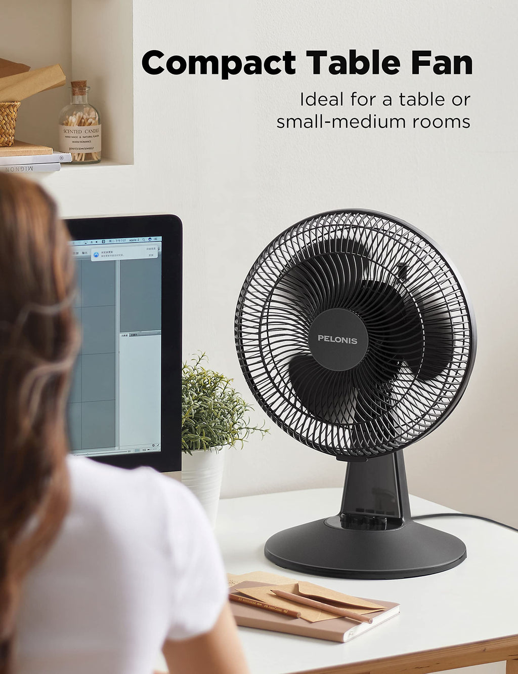 16'' Oscillating Pedestal Fan and 12-Inch Oscillating Table Fan T119176