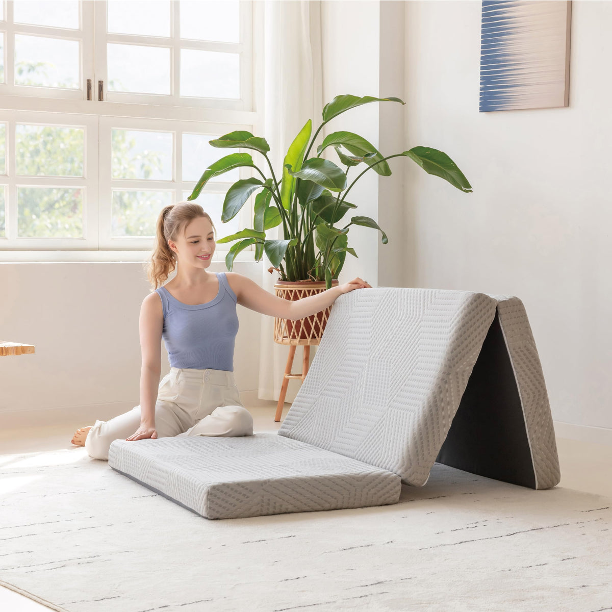 4 Inch Gel Memory Foam Trifold Mattress U575