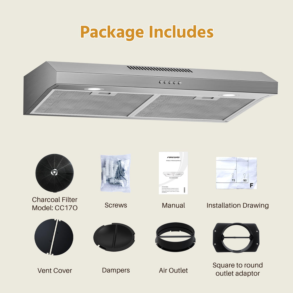 30 Inch Under Cabinet Range Hood F90010