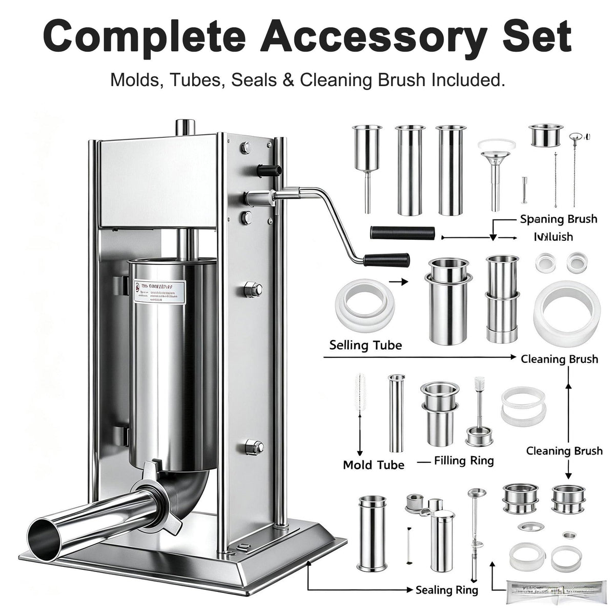 Stainless Steel Vertical Sausage Filler & Churro Press D37289