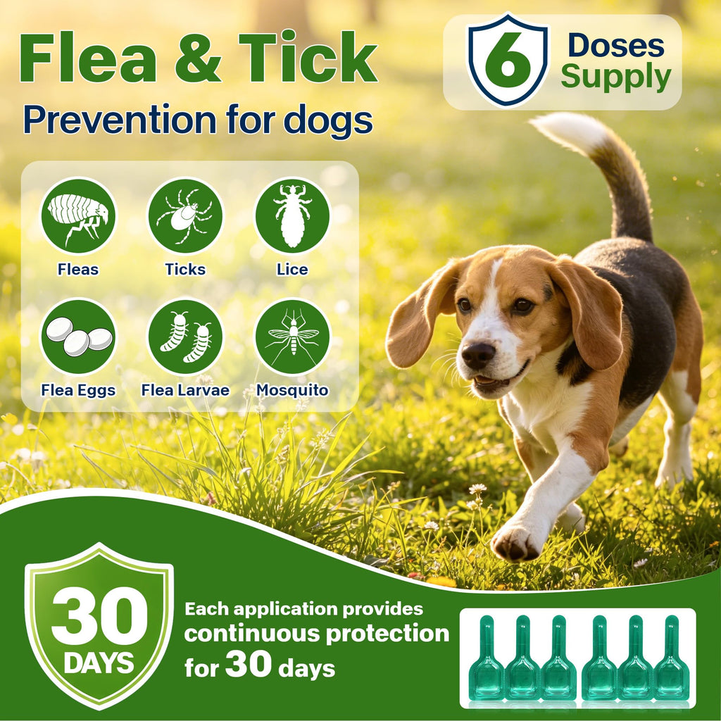 Flea and Tick Prevention for Dogs 5-43 lbs 6 Doses V7770