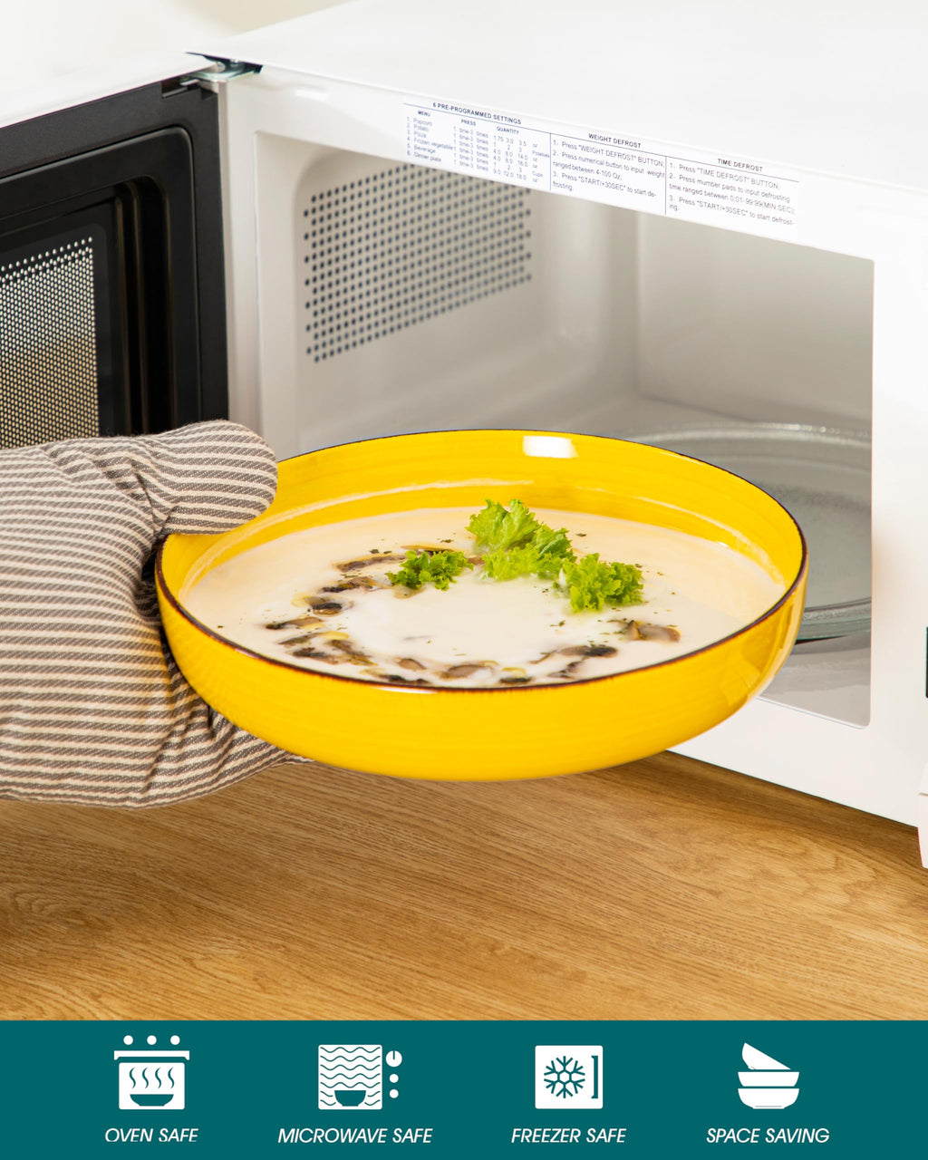 46 oz Ceramic Pasta Bowls Set of 4 J64910