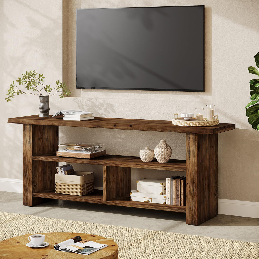 Dark Brown Solid Wood TV Stand D1997