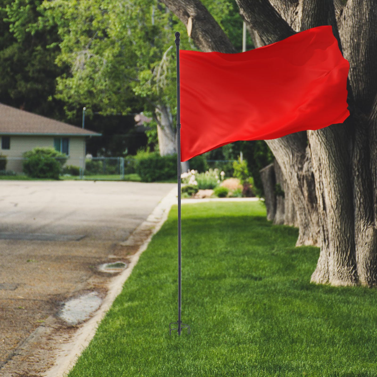 Stainless Steel In Ground Flag Pole with 5 Prongs Base N184