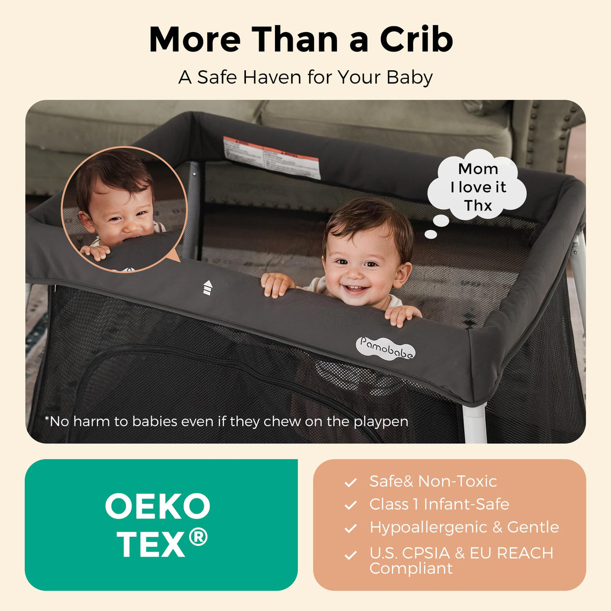 Foldable Portable Playpen with Mattress R754