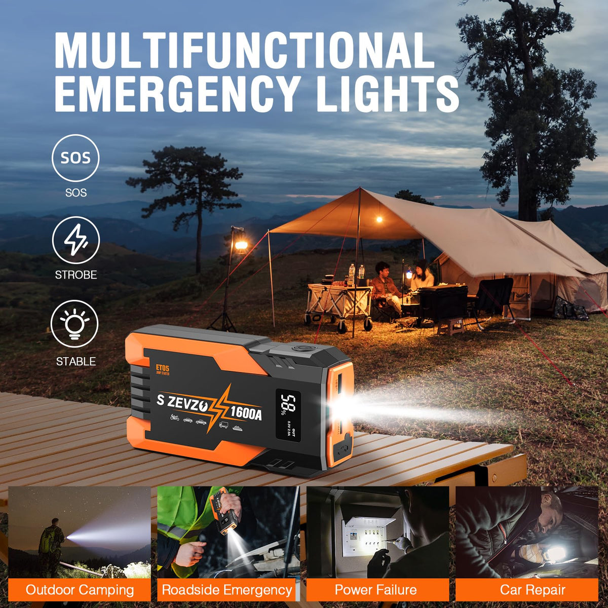 1600A Peak Portable Jump Starter N39233