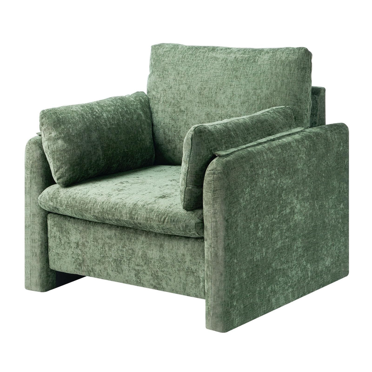 Oversized Green Accent Chair with Padded Arms Q4012