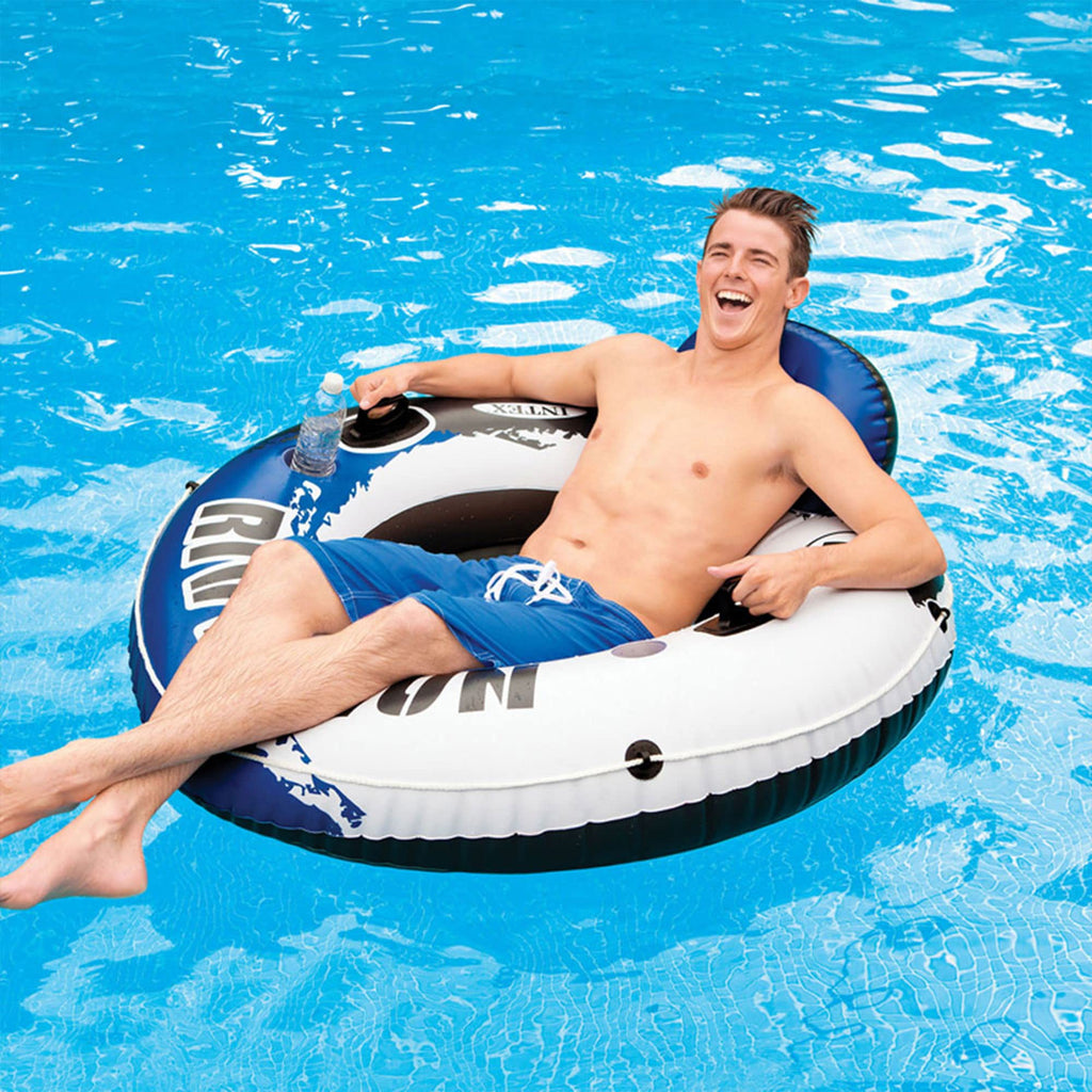 Inflatable Floating Lounge with Built-in Cup Holders F3270
