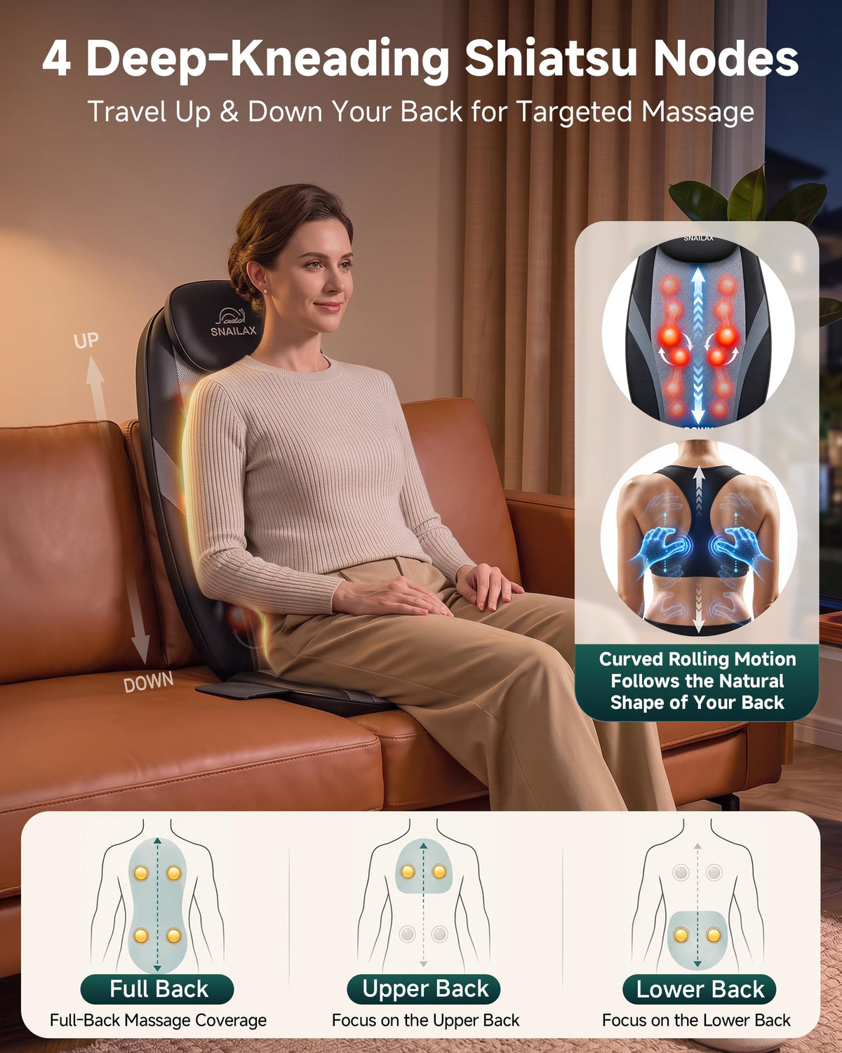 Shiatsu Back Massager with Heat N6541