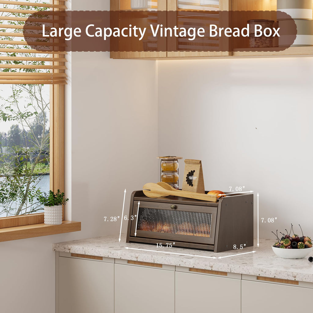 Bamboo Bread Box with Window S4001