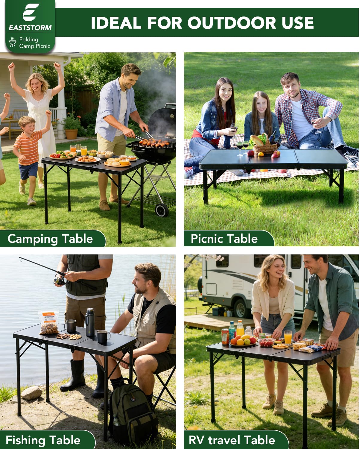 Small Folding Camping Table Black Z63381