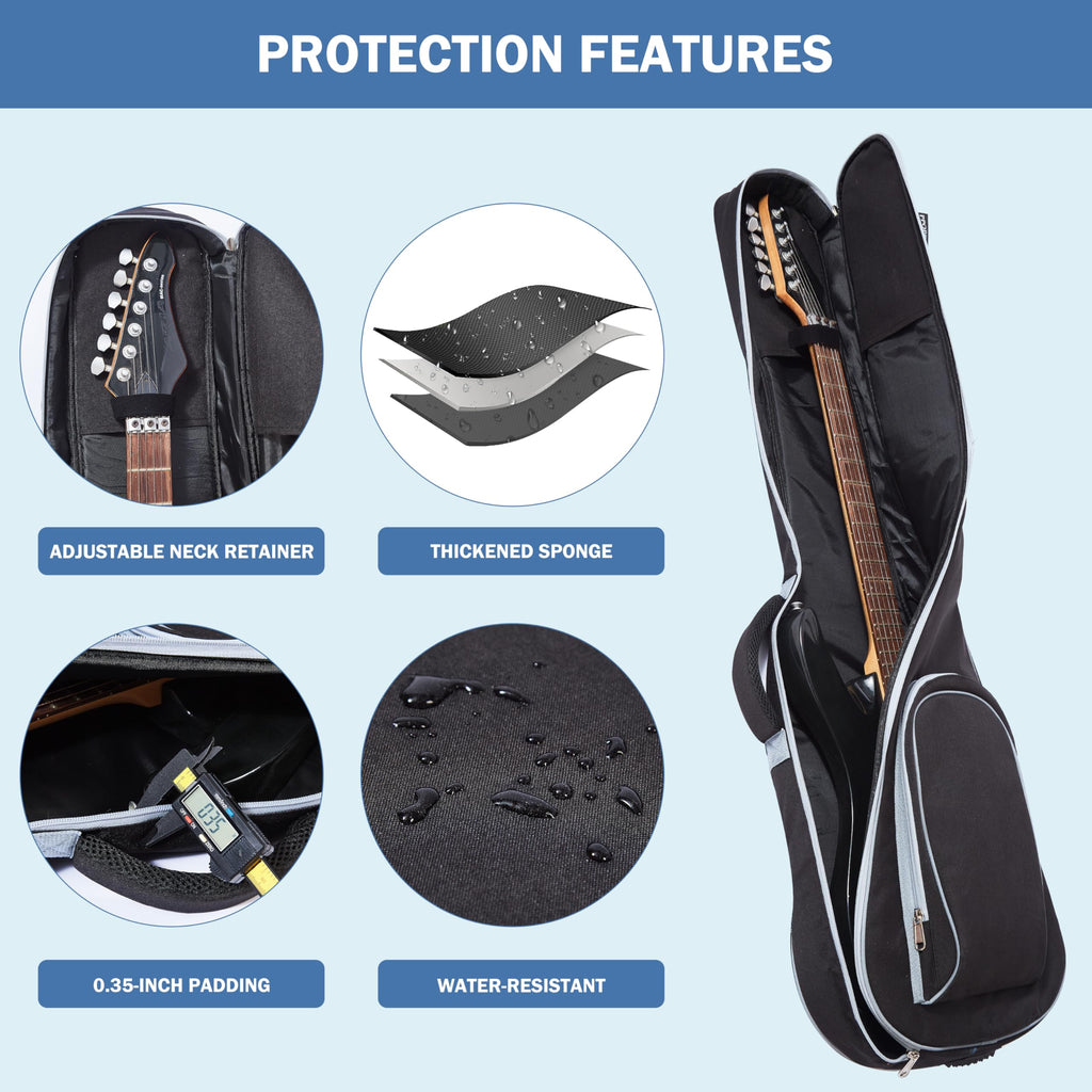 40 Inch 7mm Padded Waterproof Electric Guitar Gig Bag Y8886