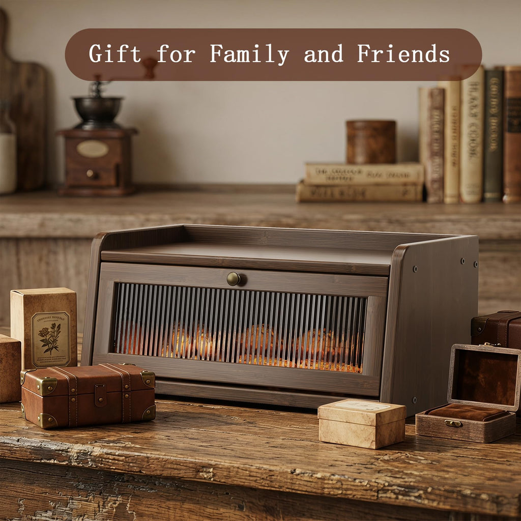 Bamboo Bread Box with Window S4001