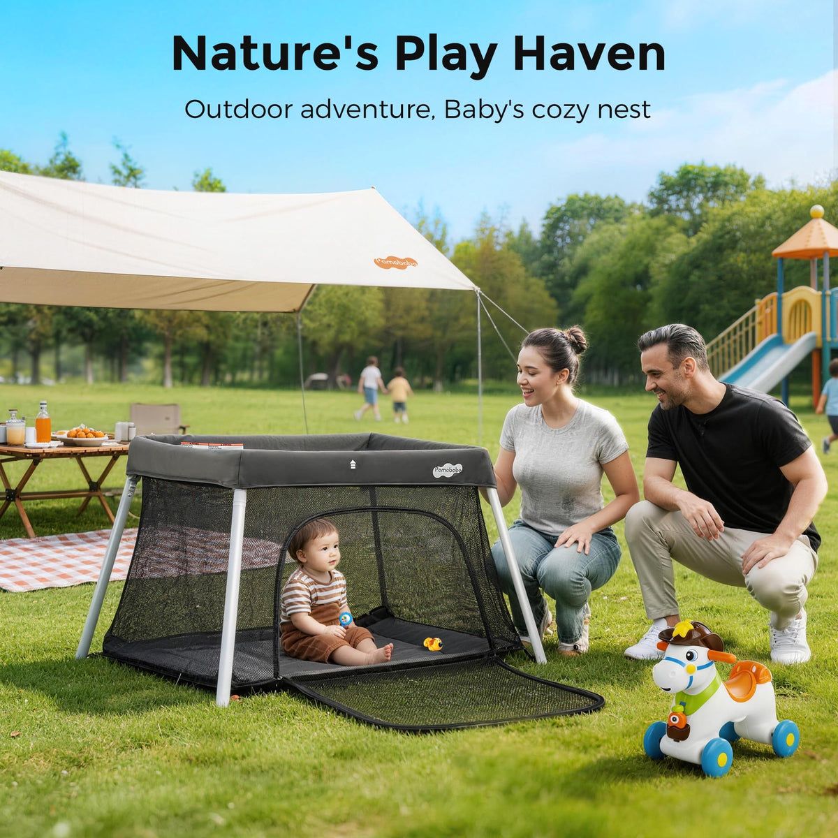 Foldable Portable Playpen with Mattress R754