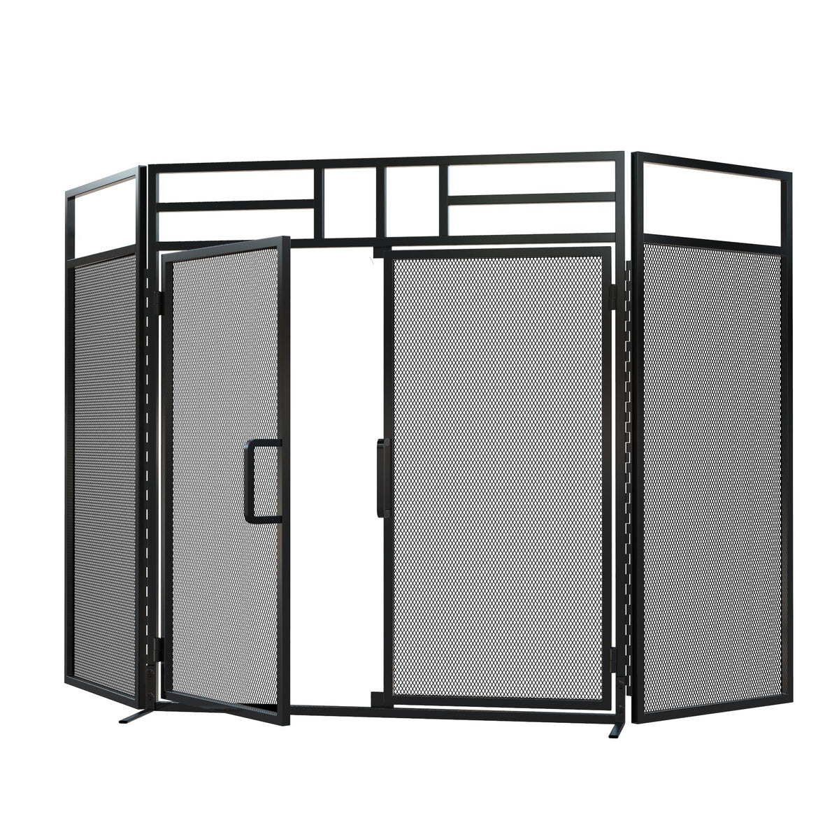 3-Panel Magnetic Fireplace Screen Wrought Iron Spark Guard K46639