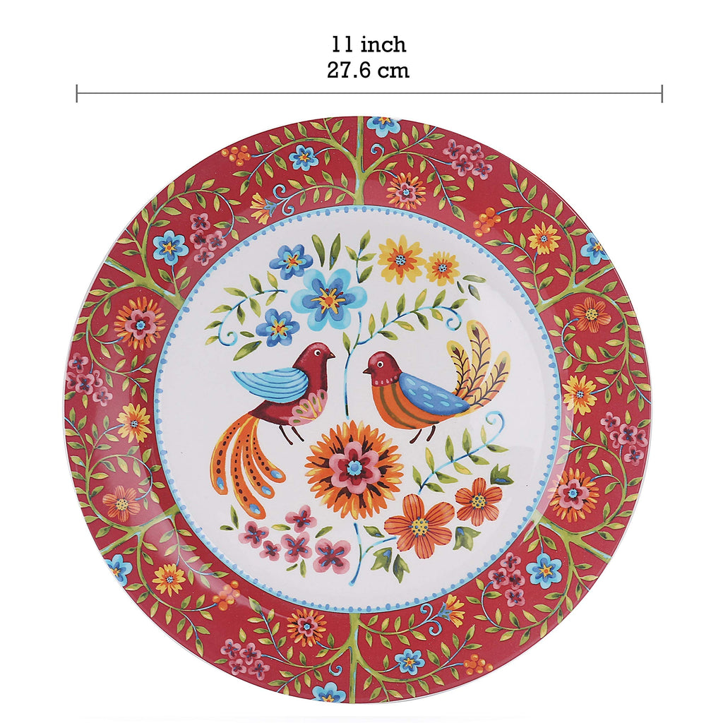 Red Ceramic 16 pcs Dinnerware Set, Service for 4 E37114