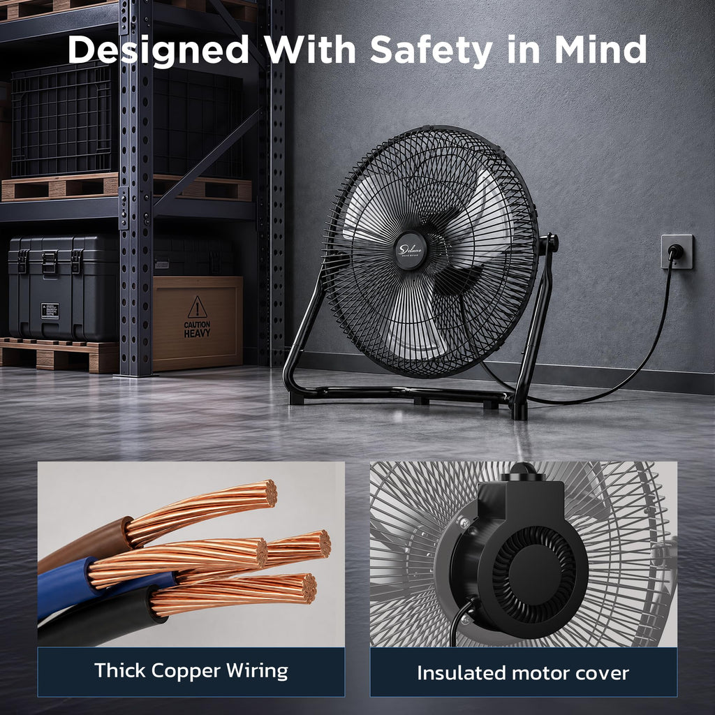 20" 3-Speed High Velocity Industrial Floor Fan, 2 Pack P228114