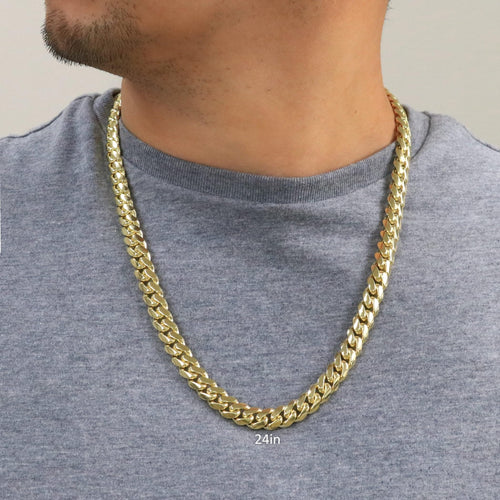 10k Yellow Gold Cuban Link Chain Necklace U542576