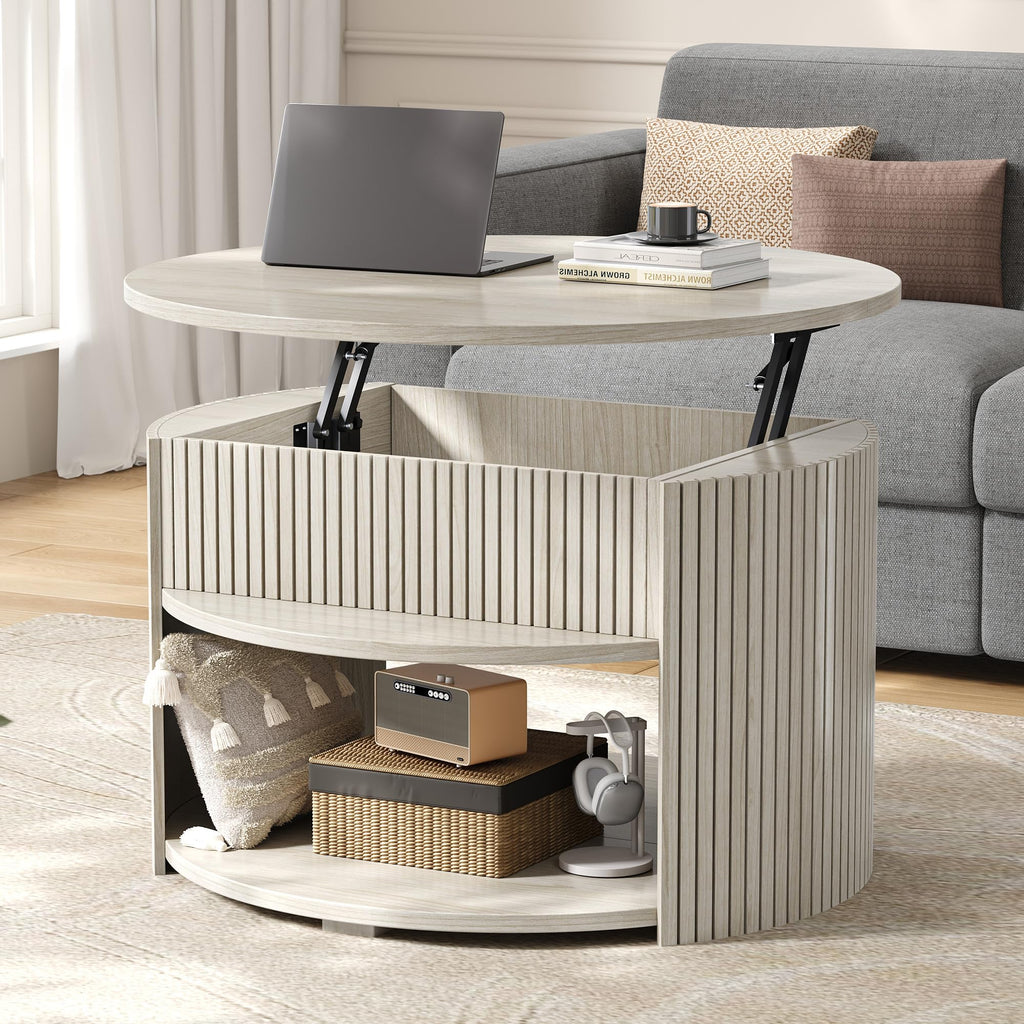 Round Lift Top Coffee Table with Storage Z25091
