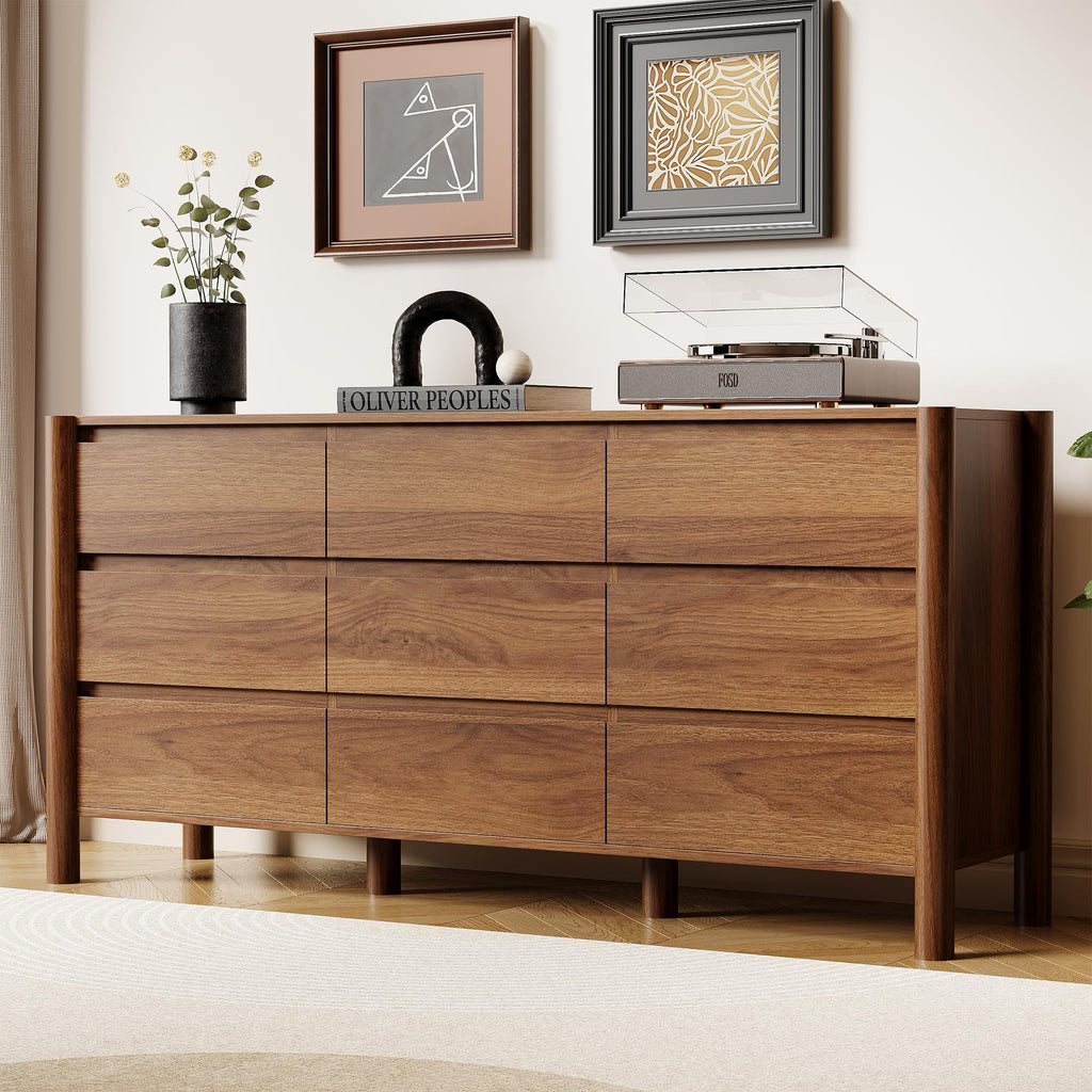 Walnut 9 Drawer Dresser K973