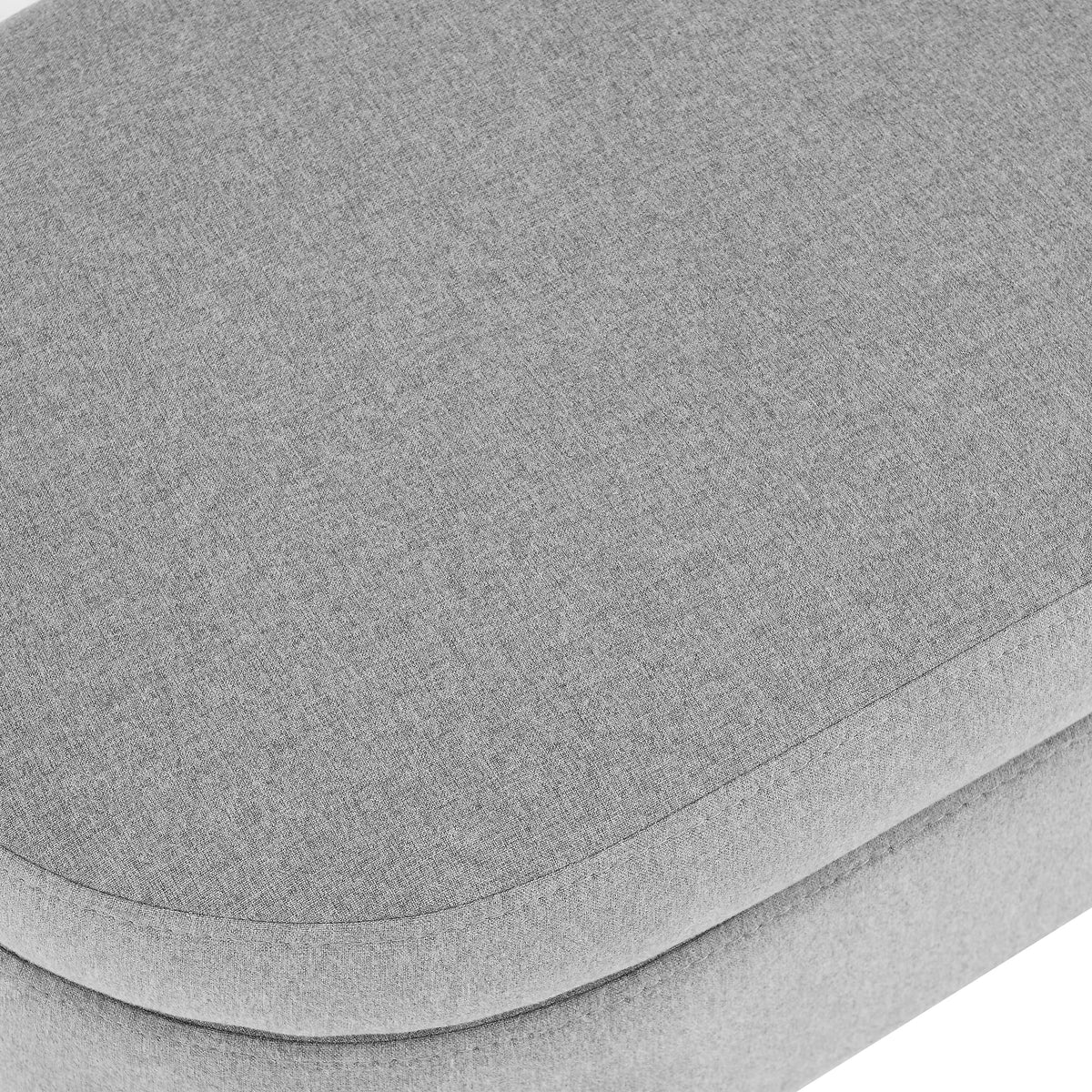 Oval Linen Upholstered Storage Bench with Rubber Wood Legs K7614